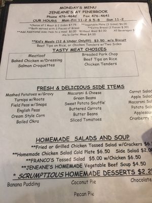 Menu photo 3 Jeneane's At Pinebrook Macon, GA