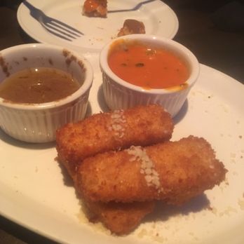 Yard House - The best friend macaroni bites and sauce combo ever. It's like a tomato bisque-like dip and then a mushroom dip - New American Near Me - Rancho Cucamonga, California Yard House - The best friend macaroni bites and sauce combo ever. It's like a tomato bisque-like dip and then a mushroom dip - New American Near Me - Rancho Cucamonga, California