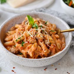 Let's Dish - Penne alla Vodka with Chicken and Sausage