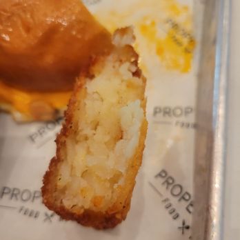 Egghead - The side view of the hash brown patty shows just how thick it is. This picture doesn't capture its full thickness as well as in-person. - Breakfast & Brunch Near Me - Las Vegas, Nevada