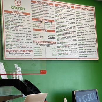 Kwench Juice Cafe - Menu - Juice Bars & Smoothies Near Me - Raleigh, North Carolina Kwench Juice Cafe - Menu - Juice Bars & Smoothies Near Me - Raleigh, North Carolina