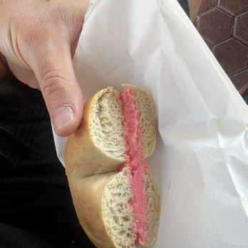 Clearwater Bagel - Plain Bagel with Strawberry Cream Cheese - Bagels Near Me - Walnut, California Clearwater Bagel - Plain Bagel with Strawberry Cream Cheese - Bagels Near Me - Walnut, California