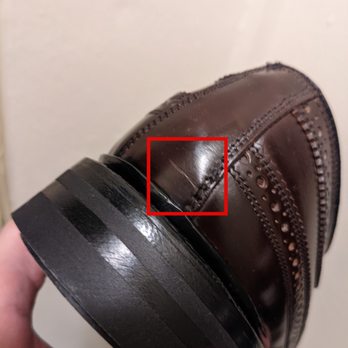 Cesar's Shoe Repair - sandbelt deep scratch on heel - Shoe Repair Near Me - New York, New York Cesar's Shoe Repair - sandbelt deep scratch on heel - Shoe Repair Near Me - New York, New York