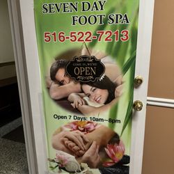 Seven Day Foot Spa - Their front door sign...