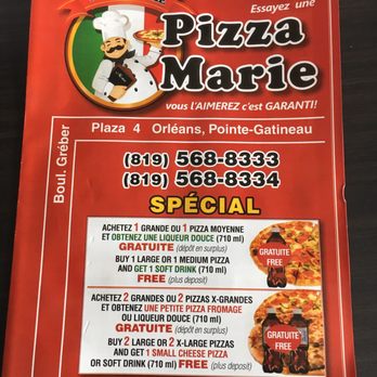 Pizza Marie - Menu page 1 - Pizza Near Me - Gatineau, Quebec Pizza Marie - Menu page 1 - Pizza Near Me - Gatineau, Quebec