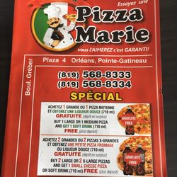 Pizza Marie - Menu page 1