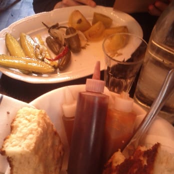 Jacob's Pickles - Biscuits and pickled cucumbers,  jalepenos, and tomatoes - Comfort Food Near Me - New York, New York