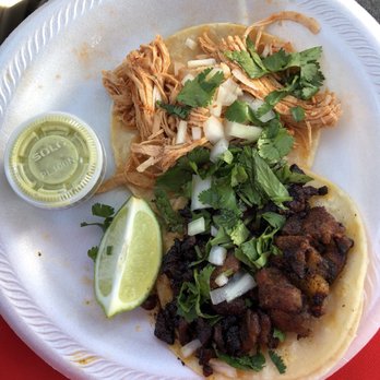 Anita's Taco's Truck - Chicken taco on top, pork taco on bottom. - Tacos Near Me - Okanogan, Washington Anita's Taco's Truck - Chicken taco on top, pork taco on bottom. - Tacos Near Me - Okanogan, Washington