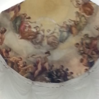 Capitol Hill Office Building - Close up.of the mural on the dome.   Part of it is covered because it is being repaired - Landmarks & Historical Buildings Near Me - Washington, DC, District of Columbia