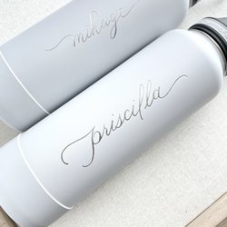 Betty Ling Calligraphy - Custom engraving on stainless steel water bottles