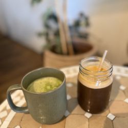 Eat Real Cafe - Earl grey matcha and juice