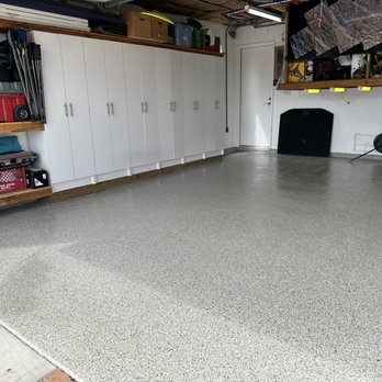 Epoxy Masters - Beautiful high sheen from the thick coating of Polyaspartic that Jose laid down. I love it. - Flooring Near Me