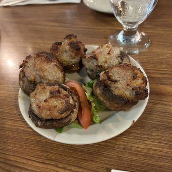 Bavarian Grill - Appetizer - mushrooms stuffed with bratwurst - German Near Me - Plano, Texas Bavarian Grill - Appetizer - mushrooms stuffed with bratwurst - German Near Me - Plano, Texas