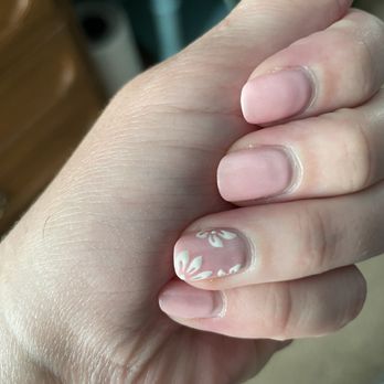 Polish Nails Spa - My manicure. Nails thinned out. Nail art was cute, not exactly close to the inspo pic but still pretty. - Nail Salons Near Me - Santee, California