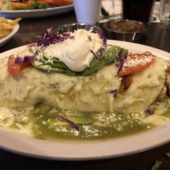 El Jardin - Shrimp fajita burrito supreme with green sauce! yum - Mexican Near Me - Manteca, California