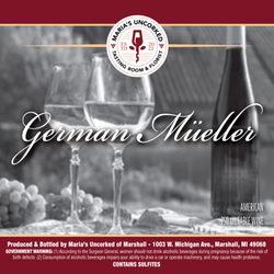 Maria's Uncorked Wine Tasting Room & Florist - German Müller-Thurgau Style has aromas of sweet
peaches, apples, and blossoms, and is soft and easy-drinking.