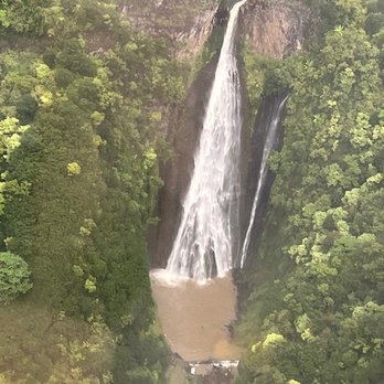 Blue Hawaiian Helicopters - Waterfall from the air - Aerial Tours Near Me - Lihue, Hawaii