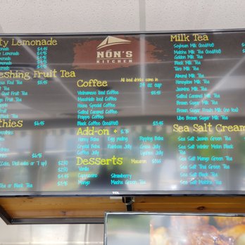 Non’s Kitchen - Menu - Bubble Tea Near Me - Anaheim, California Non’s Kitchen - Menu - Bubble Tea Near Me - Anaheim, California