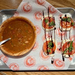 House Of Rock - Chili & "caprese sliders" minus the bread - so delicious