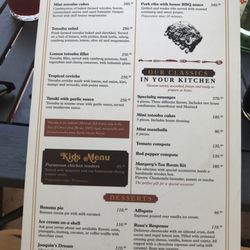El Minero de El Triunfo - Menu