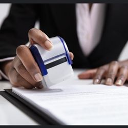 Wright Way Notary Service - Notarizing a document.
