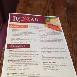 Red Tail Breakfast menu Red Tail Breakfast menu