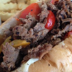 Gourmet Cheese Steak & Pizza Company - Cheese steak and fries.
