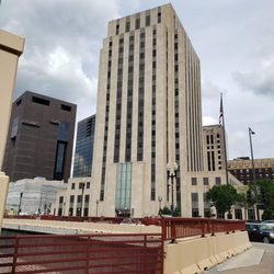 Ramsey County Courthouse - Exterior of building from Wabasha St. Bridge.