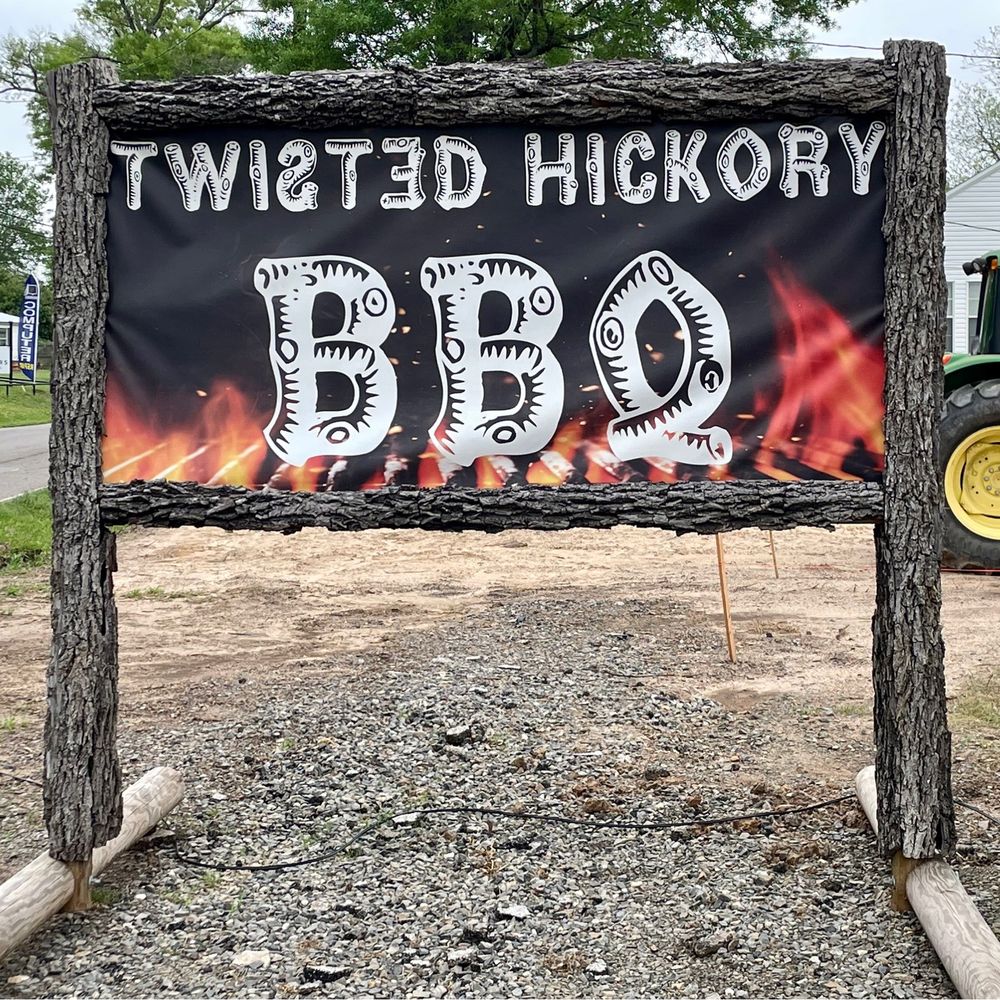 Twisted Hickory BBQ - a sign for twisted hickory bbq - Food Trucks Near Me - Carthage, Texas Twisted Hickory BBQ - a sign for twisted hickory bbq - Food Trucks Near Me - Carthage, Texas