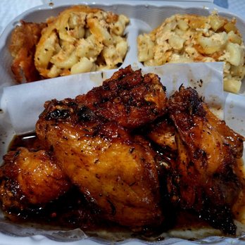 Next Phaze Cafe - Jamaican jerk wings w 2 sides of mac - Cafes Near Me - Baltimore, Maryland