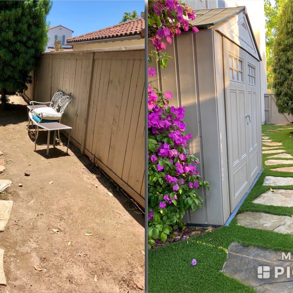 US Turf - Before and After. US Turf is amazing! It looks great and feels great - Artificial Turf Near Me - San Diego, California