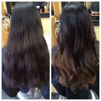 Nga's Salon - Before and after. Love my ombre look - Hair Salons Near Me - Escondido, California
