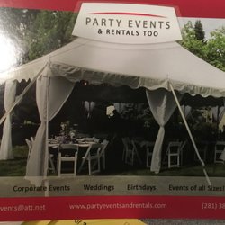 Performance Equipment Rental and Party events and Rentals Too - Tents of all sizes. Complete weddings , birthdays or corporate events