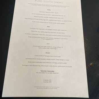 Pure South - Din menu - Modern Australian Near Me - Melbourne, VIC Pure South - Din menu - Modern Australian Near Me - Melbourne, VIC
