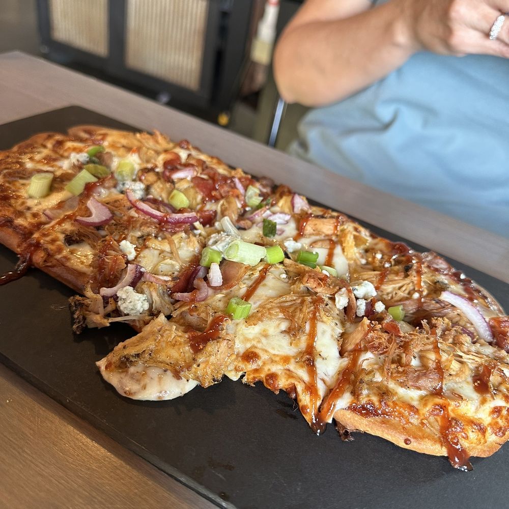 Foundry Craft Grillery - BBQ chicken flatbread - Pizza Near Me - East Jordan, Michigan Foundry Craft Grillery - BBQ chicken flatbread - Pizza Near Me - East Jordan, Michigan