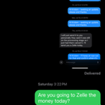 IB K9 - A digital screenshot showing a series of text messages exchanged between two people on a smartphone. - Pet Training Near Me - Mesa, Arizona