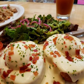 Over Easy - My Potato N Eggs breakfast item... Perfectly poached eggs and the creamiest potato puree that tastes like really good hollandaise :p - Breakfast & Brunch Near Me - Kailua, Hawaii Over Easy - My Potato N Eggs breakfast item... Perfectly poached eggs and the creamiest potato puree that tastes like really good hollandaise :p - Breakfast & Brunch Near Me - Kailua, Hawaii