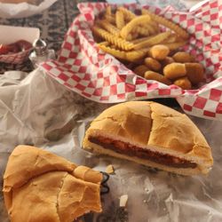 Charlie's Drive-In - Hamburger, cheese curd, fries. I drank the root beer float too fast. Didn't get a picture. Worth the drive!