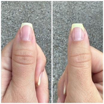 Chic Couture Nail Bar - How my (r) thumb looked after today's touch up. (L) one for reference. - Nail Salons Near Me - Highland Park, Illinois Chic Couture Nail Bar - How my (r) thumb looked after today's touch up. (L) one for reference. - Nail Salons Near Me - Highland Park, Illinois