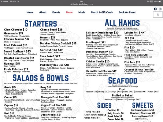 Menu photo 1 The Deck Salisbury, MA Menu photo 1 The Deck Salisbury, MA