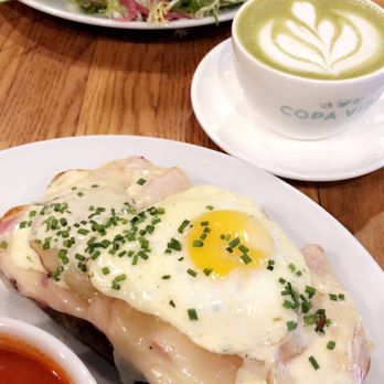 Copa Vida - Croque Madame and Matcha Latte - New American Near Me - Pasadena, California