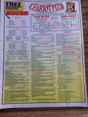Menu photo 8 Chariot Pizza Tucson, AZ