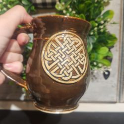 Hughes Pottery - Thumb rest on top of handle