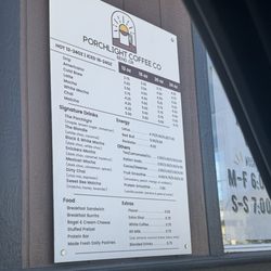 Porchlight Coffee - Menu