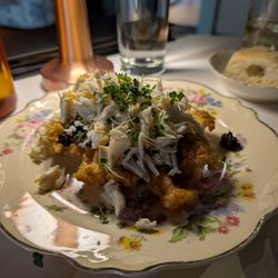 Mi Cita - Lump Crab dish served over a potato waffle is a surprising and delicious presentation!