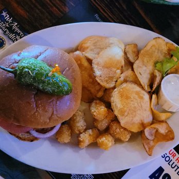 Junkyard Cafe - Salsa burger with 1/3 chips & tator tots - American Near Me - Simi Valley, California