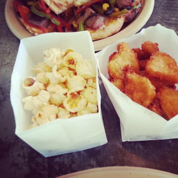 Green Tomato Grill - fried green tomato and complimentary popcorn - New American Near Me - Orange, California Green Tomato Grill - fried green tomato and complimentary popcorn - New American Near Me - Orange, California