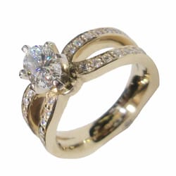 Roemer Originals - Beautiful split shank ring in yellow gold custom designed for the customer - custom engagement ring. By Roemer Originals in St Charles, MO