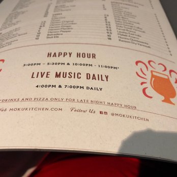 Moku Kitchen - Happy hours - Cocktail Bars Near Me - Honolulu, Hawaii