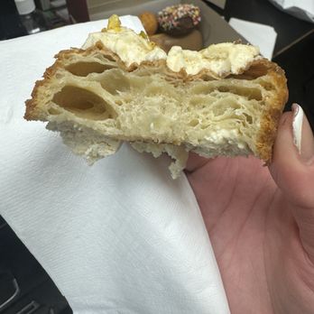 DF Donuts - Top half salted Carmel cronut - Donuts Near Me - Stockton, California DF Donuts - Top half salted Carmel cronut - Donuts Near Me - Stockton, California